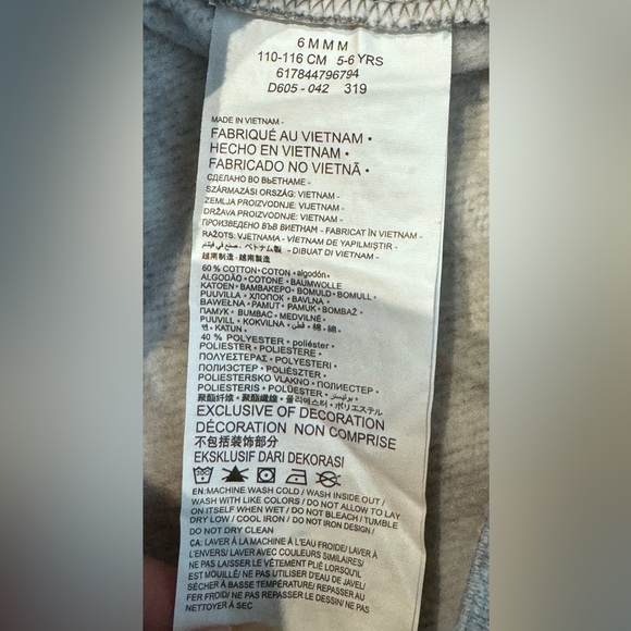 Vintage Logo Nike Long Sleeve Hoodie Sweatshirt Gray Kids Size 6, school - Picture 5 of 5